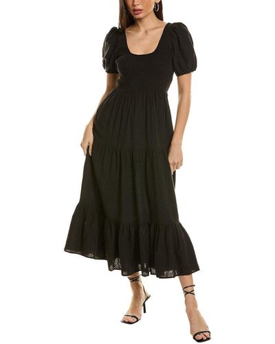 Saltwater Luxe Linen Midi Dress - Black