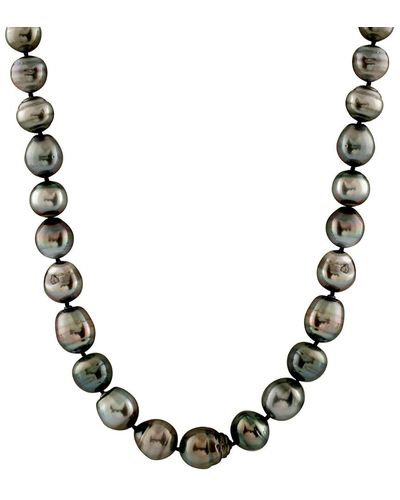 Splendid 14k 8-10mm Tahitian Pearl Necklace - Black