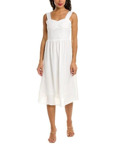 Moonsea Ruched Midi Dress - White