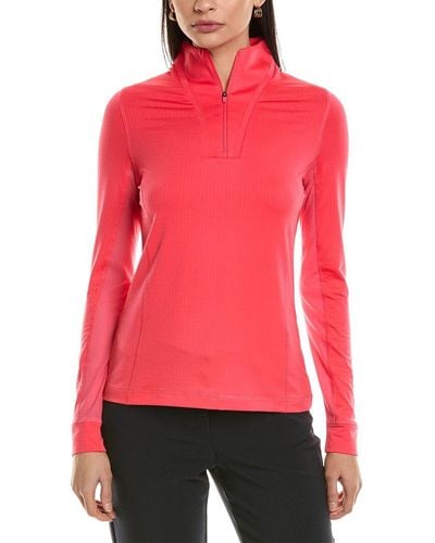 Callaway Apparel Solid Sun Protection 1/4-zip Pullover - Red