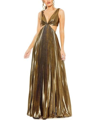 Mac Duggal Pleated Cutout Dress - Metallic