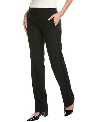 Michael Kors Carolyn Tux Silk & Wool-trim Trouser - Black