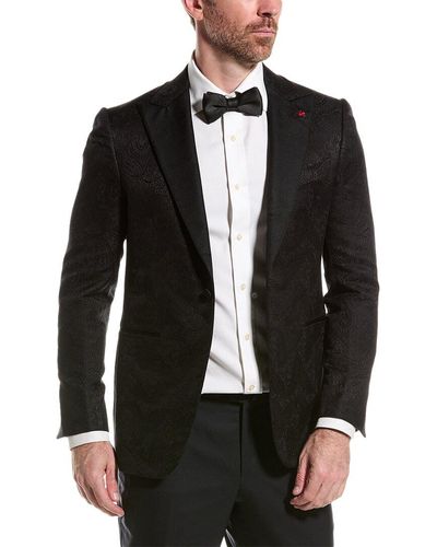 Isaia Wool & Silk-blend Suit Jacket - Black