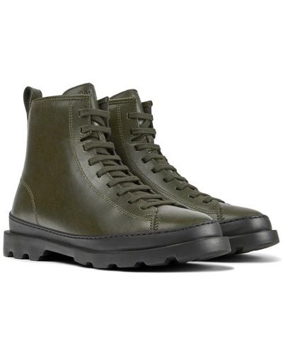 Camper Brutus Leather Medium Lace Boot - Green