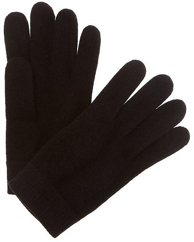 Portolano Straight Cuff Cashmere Gloves - Black