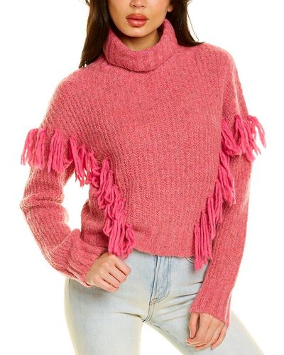 Something Navy Turtleneck Wool & Mohair-blend Sweater - Pink