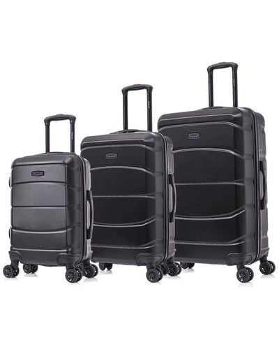 DUKAP Sense Lightweight Hardside Spinner 3pc Luggage Set - Black