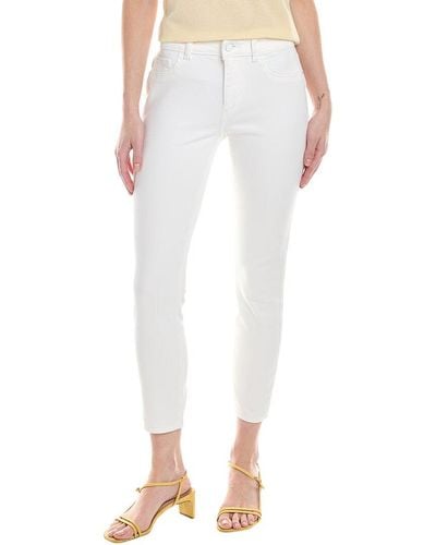 DL1961 Florence Cropped Mid-rise Porcelain Instasculpt Skinny Jean - White