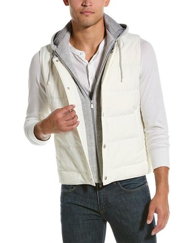 Brunello Cucinelli Wool, Cashmere & Silk-blend Vest - White