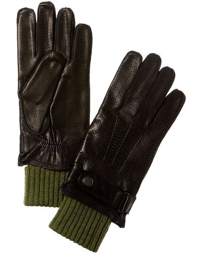 Portolano Leather Black Gloves