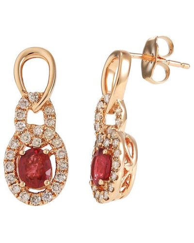 Le Vian 14k Strawberry Gold 1.22 Ct. Tw. Diamond & Ruby Earrings - White