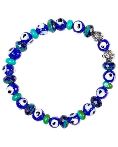 jean claude Evil Eye Protection Bracelet - Blue