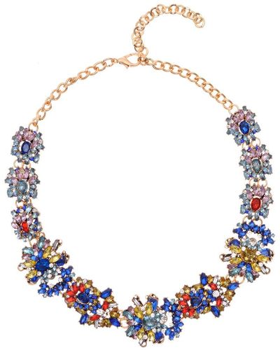 Eye Candy LA The Luxe Collection Crystal New Ivy Statement Necklace - Blue