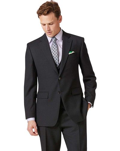 Charles Tyrwhitt Classic Fit Twill Business Suit Jacket - Black