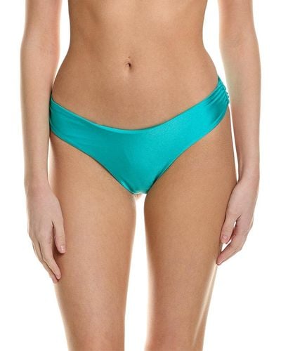 Jonathan Simkhai Serita Satin High-cut Bikini Bottom - Blue