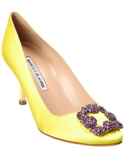 Manolo Blahnik Hangisi 70 Satin Pump - Yellow