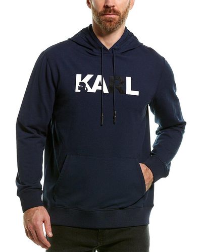Karl Lagerfeld Logo Hoodie - Blue