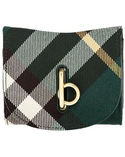 Burberry Rocking Horse Leather-trim Wallet - Green