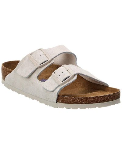 Birkenstock Arizona Soft Footbed Suede Sandal - White