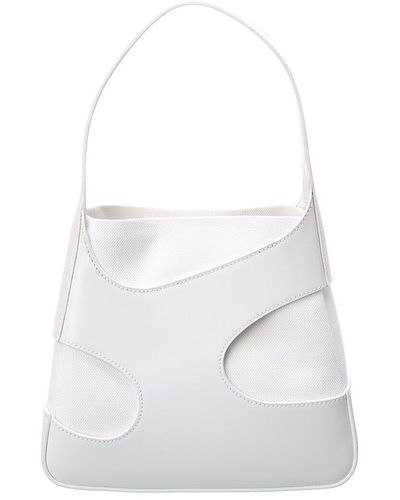 Ferragamo Ferragamo Small Cut-out Leather Top Handle Bag - White
