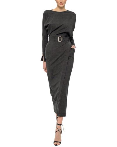 BGL Wool-blend Midi Dress - Black