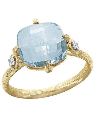I. REISS 14k 4.80 Ct. Tw. Diamond & Blue Topaz Cocktail Ring