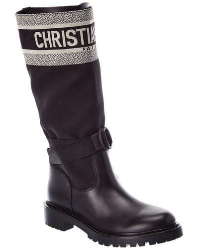 Dior D-major Leather Long Boot - Black