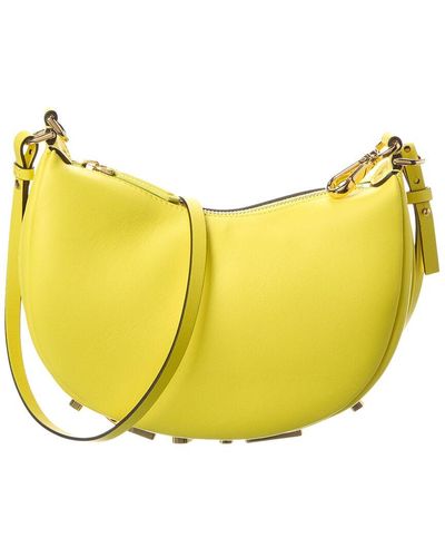 Fendi Graphy Mini Leather Hobo Bag - Yellow