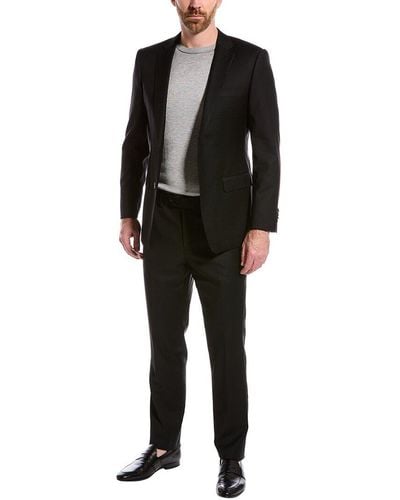Class Roberto Cavalli 2pc Slim Fit Wool Suit - Black
