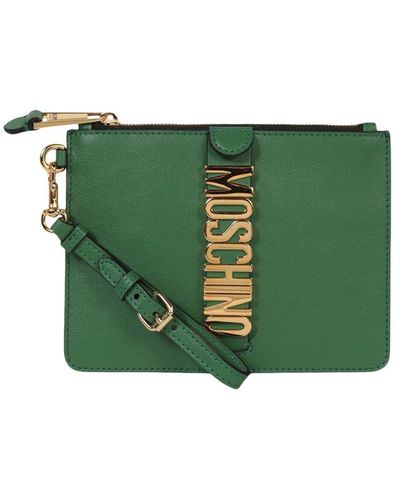 Moschino Leather Wristlet - Green