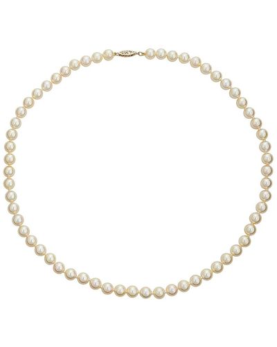 Belpearl 14k 6.5-7mm Akoya Pearl Necklace - Natural