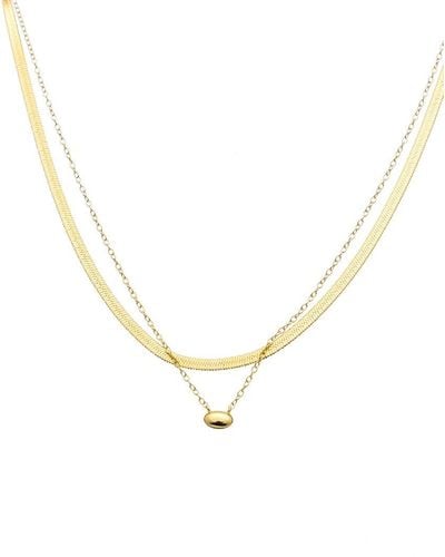 Argento Vivo 14k Plated Layered Necklace - Metallic