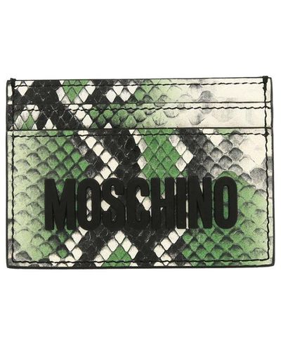 Moschino Leather Card Holder - Green
