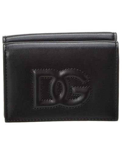 Dolce & Gabbana Dg Logo Leather French Wallet - Black