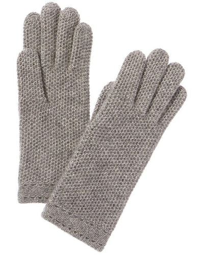 Phenix Honeycomb Knit Cashmere Gloves - Grey