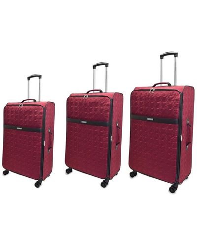 Adrienne Vittadini Quilted Collection 3pc Luggage Set - Purple