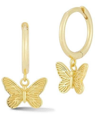 Glaze Jewelry 14k Over Silver Butterfly Hoops - Metallic