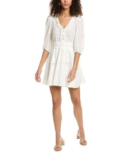 Sandro Embroidered A-line Dress - White