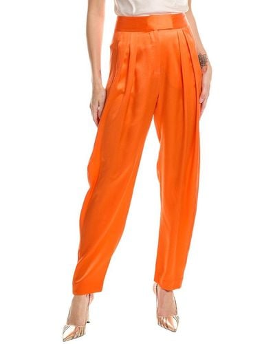 The Sei Silk Tapered Trouser - Orange