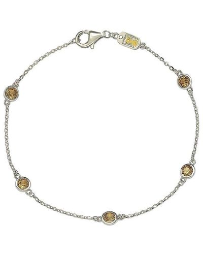 Suzy Levian Silver Diamond & Sapphire Bracelet - Metallic