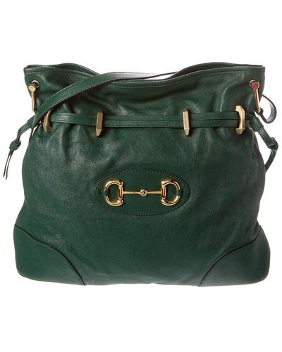 Gucci Horsebit 1955 Leather Shoulder Bag - Green