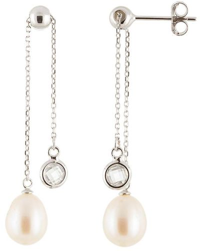 Splendid Silver 7.5-8mm Cultured Freshwater Pearl Earrings - White