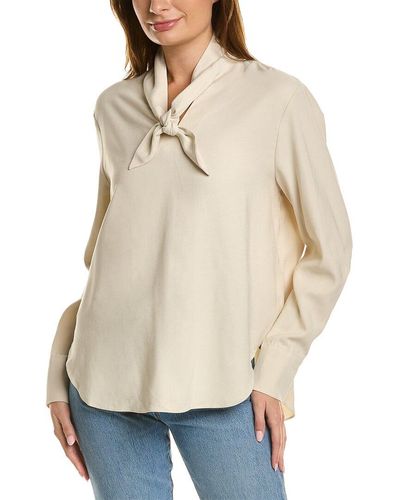 REVERIEE Bow Neck Blouse - Natural