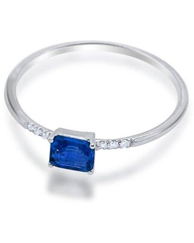 Meira T 14k 0.27 Ct. Tw. Diamond & Blue Sapphire Ring