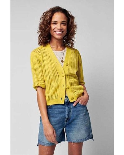Faherty Acklin Wool-blend Sweater - Yellow