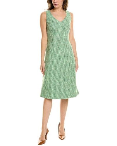 St. John Tweed Wool-blend Dress - Green