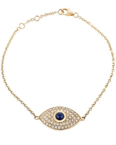 Ariana Rabbani 14k 0.57 Ct. Tw. Diamond & Sapphire Evil Eye Bracelet - Metallic
