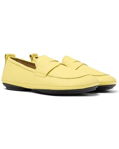 Camper Right Nina Leather Moccasin Loafer - Yellow