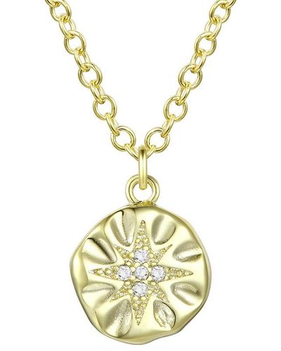 Rachel Glauber 14k Plated Cz Pendant Necklace - Metallic