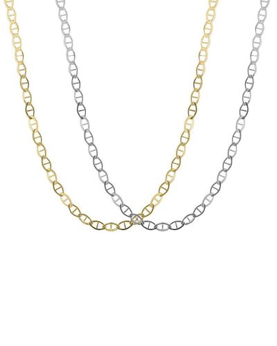 Glaze Jewelry 18k Over Silver Marine Link Necklace - Metallic